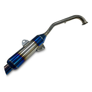 Pot d'échappement de moto modifié, entièrement en acier inoxydable, bleu titane, production directe d'usine OEM avec service de personnalisation - Product Image 2