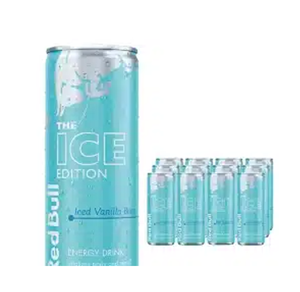 Boisson énergisante authentique Red Bull édition hiver saveur vanille glacée et fruits rouges, 24 canettes de 250 ml, saveur myrtille et vanille, vente en gros - Product Image 5