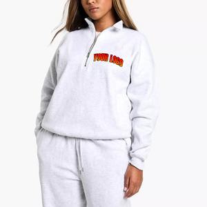 Nueva Sudadera de Alta Gama para Mujer, Otoño Invierno, Media Cremallera, Estilo Urbano, Exclusiva, Estilo Universitario, Minimalista, Transfronteriza - Product Image 1