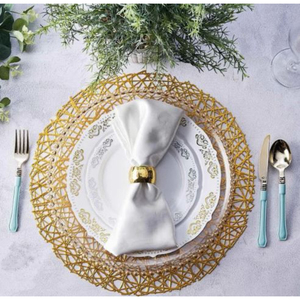Napperons tissés assiettes de chargeur rondes créatives pour Table de mariage assiettes de chargeur de table décoratives sous assiette - Product Image 4