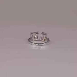 Anillo de compromiso de oro sólido certificado por IGI con Ascher y corte esmeralda Diseño personalizado 10K Lab Grown Pink Diamond Chapado en oro - Product Image 3