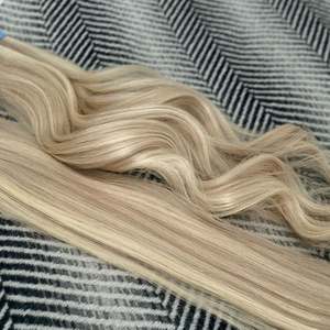 Clip in <b>Hair</b> <b>Extensions</b> 21 Inch Remy Brazilian Straight <b>Ash</b> <b>Blonde</b> Mix - Product Image 4