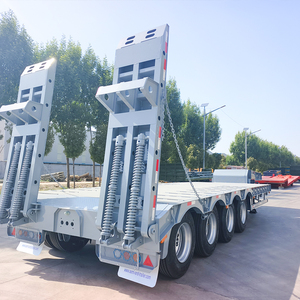 50t Lowbed Truck <b>Trailer</b> 4 Axles Semi-<b>Trailer</b> Iron Material Lowbed <b>Trailers</b> for Sale - Product Image 2