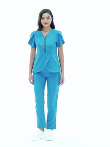 Juego de exfoliación Atlético moderno de calidad única de servicio OEM 2025 para mujer-Pantalones exfoliantes de yoga con cuello en V modernos - Product Image 4