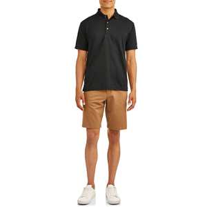 Streetwear affaires noir Polo T-Shirt piqué coton classique mode brodé boutonné plaine sport Golf hommes polos - Product Image 2