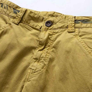 กางเกงขาสั้นทรงคาร์โก้สำหรับผู้ชายกางเกงขาสั้นผ้ายืดเอวสูงแบบลำลองกางเกงแฟชั่นทำงานมีลายสีพื้น - Product Image 5