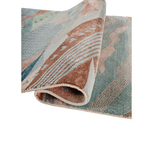 Manchaha Gold Hand Knotted Wool Bamboo Silk Rug 10mm Thick Rectangle Abstract Pattern for Home Hallway for Home Floor Les-2849 - Product Image 2