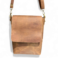 Tas Selempang Unisex Customizable dengan Tali Adjustable, Desain Mewah Terbaru 2026, Kulit Asli Vintage Bohemian untuk Wanita