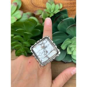 Bague Eddie Secatero Wild Horse & Sterling Silver Cluster, taille 8, avec pierre naturelle sertie clos, bague statement pour usage quotidien - Product Image 2