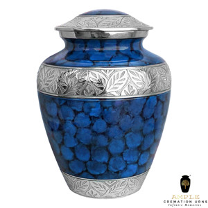 โกศบรรจุอัฐิสีน้ำเงินเงิน แบบอเมริกัน/ยุโรป สำหรับงานศพ ขนาด 10 นิ้ว ทำด้วยมือ เป็นมิตรกับสิ่งแวดล้อม ทนทาน ความจุ 220 คิวบิกอินช์ - Product Image 6