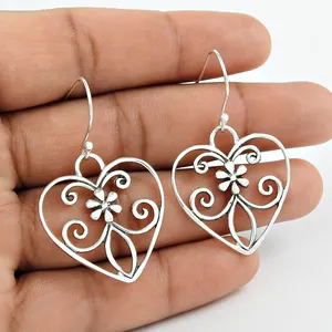 Heart shape LOVE earring women fashion jewelry 925 sterling silver earrings wholesale beautiful handmade jewellery fine earrings