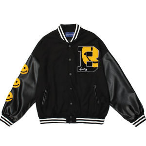 Veste universitaire Letterman à logo personnalisé pour hommes, tissu de laine de baseball universitaire, manches en cuir, capuche, design chenille personnalisé - Product Image 1