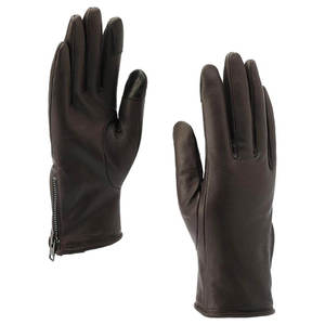 Gants en cuir longs en peau de mouton, compatibles écran tactile, détection de pointe, style uni, chaleur thermique, usage quotidien, hiver, extérieur, non doublés - Product Image 3