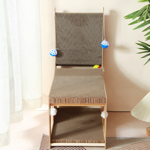 <span class=keywords><strong>Anfo</strong></span> WPS-C22 OEM/ODM Clásico Árbol para Gatos con Casa de Hierba Gatera, Mueble para Gatos de Cartón Corrugado de 2 Niveles, Altura Personalizable, Diseño de Dibujos Animados - Product Image 4