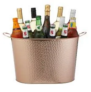 Cubo de hielo de cobre, tambor, para bebidas, EPNS, latón, champán, bar, champán