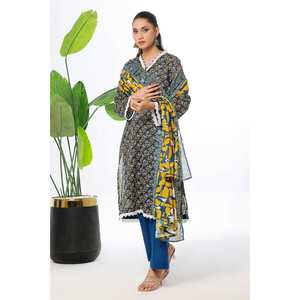 Conjunto de traje de jardín sin coser de 3 piezas azul para mujer - Product Image 3