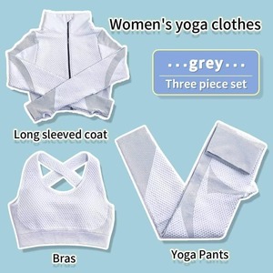 Ensemble de vêtements de yoga respirant imprimé pour femmes, automne-hiver, soutien-gorge sans couture, leggings, spandex/polyester, inspiré de la rue, fitness - Product Image 2