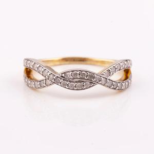 Anillo de cristal trenzado mínimo 925 de plata chapada en oro de 14 quilates superventas OEM disponible de alta calidad hecho en Tailandia - Product Image 3