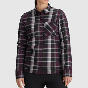 Camisa de franela informal de algodón de manga larga con logotipo personalizado de alta calidad, camisa a cuadros de franela, ropa exterior ajustada para hombre - Product Image 2