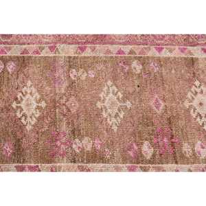 Turkish Vintage <b>Rug</b>, 2.6x13.4 ft Herki <b>Rug</b>, Pink <b>Runner</b> Floral <b>Rug</b> - Product Image 5