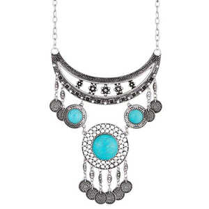 Collar Urthn Boho con piedra turquesa oxidada Accesorio de moda 1110720 - Product Image 1