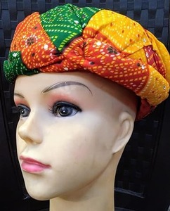 Rajasthani Adjustable Multicolor Round Cap Free Size Holi Janmashtami Festival Pagdi <b>Hat</b> for Matka Dancing - Product Image 2