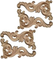 Medallones de Madera Tallada Antiguos para Puertas, Apliques Pequeños, Rosetones, Estilo Neoclásico, Color y Forma Personalizables, Acabado Liso