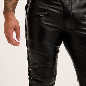 Meilleure vente Pantalon en cuir de style décontracté pour hommes, haut de gamme professionnel de haute qualité, bon prix pantalon en cuir respirant personnalisé - Product Image 3