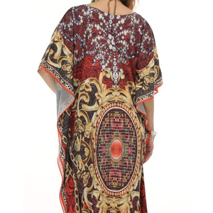 Belle tribal femmes Georgette Maxi caftan coupe ample léger taille libre été vacances plage tenue - Product Image 3