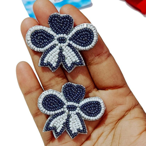Nouvelles boucles d'oreilles brodées en perles de forme originale, bijoux fantaisie, boucles d'oreilles brodées à la main en perles de rocaille, boucles d'oreilles brodées avec et faites à la main - Product Image 4
