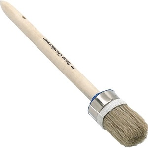 Pinceau rond NLLE taille 12 avec longueur de poils de 66 mm, poils mélangés légers de 45 mm, manche en bois brut - Product Image 1