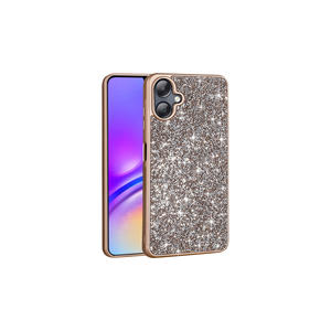 Funda de Lujo con Diamantes de Imitación para Samsung Galaxy A06, Carcasa Brillante Dorada de Silicona y PC, Resistente a Impactos, en Caja - Product Image 1