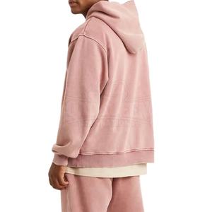 Sudaderas con capucha de lavado ácido transpirables de secado rápido Logotipo de impresión personalizado Sudaderas con capucha de lavado ácido de alta calidad para hombres 2026 - Product Image 3