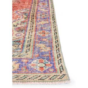 Tapis en laine noués à la main de grande taille, style vintage, motif médaillon rouge-orange classique, pour la maison, le couloir, design rectangulaire, recyclé - Product Image 4