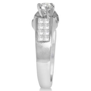 Anillo de Compromiso de Oro Blanco de 14k con Diamante de 1.00ct, Anillos de Diamantes con Engaste Invisible - Product Image 2
