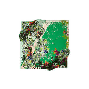 ผ้าพันคอไหมซาตินลายดอกไม้ Pierre Cardin ขนาด 90x90 ซม. - Product Image 1