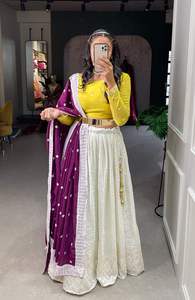 Mariage et fête porter magnifique fil de Georgette lourd et séquence de travail Lehenga Choli avec Dupatta indien exportateur et fournisseur - Product Image 5