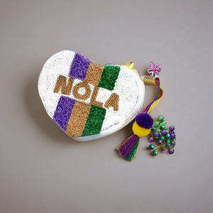 Pochette porte-monnaie perlée personnalisée pour les festivals de Mardi Gras 2025 Fermeture à glissière de forme carrée Belles options pour les événements de festivals - Product Image 5