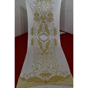 Tissu en satin brodé Jacquard multicolore en soie pure Dirac pour femmes et filles Matériau transparent pour robes de mariée élégantes - Product Image 1