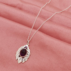 Collar De Amatista De Plata De Ley 925 Hoja En El Precio Más Asequible Disponible En Tiendas Virtuales - Product Image 3