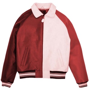 Nouvelle veste bomber en cuir de vache pour homme, personnalisée, avec blocs de couleur, patch brodé, col rabattu, fermeture éclair - Product Image 1