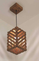 Prix de gros Abat-jour antique moderne fait à la main écologique couverture en bois naturel abat-jour suspendu pour Restaurant hôtel maison