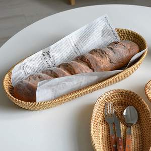 Cesta de Servir Ovalada Larga y Estrecha, Elegante Cesta Tejida a Mano para Pan, Frutas y Aperitivos para Servir en la Mesa - Product Image 6