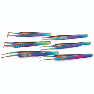 Kit de herramientas de belleza de calidad del fabricante, juego de pinzas para pestañas de color personalizado, 6 piezas con punta puntiaguda - Product Image 1
