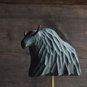 Decoración de Pared de Alta Calidad, Diseño Personalizado, Escultura de Pared de Bronce Realista con 2 Cuernos, Estilo Matteo Pugliese, Ecológica - Product Image 1