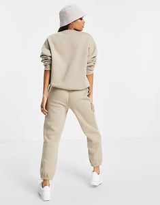 Custom <b>Women's</b> Long Sleeve Fleece Crewneck Sweatsuit Jogger <b>Pant</b> Winter Two Piece Outfits Pocket <b>Lounge</b> Sports Shirt Plus Size - Product Image 2