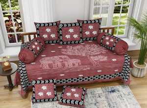 ชุดผ้าฝ้าย8ชิ้นที่สง่างามสำหรับตกแต่งบ้านและให้เป็นของขวัญพิมพ์ลายช้างและต้นไม้จากสวรรค์ - Product Image 5