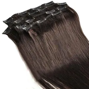 Extensiones de cabello humano 100% Remy con clip, 100%
