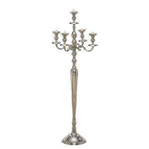 Dernier modèle moderne Candélabre vintage à 5 bras en métal aluminium fini argent Taille personnalisée pour centre de table de mariage - Product Image 3