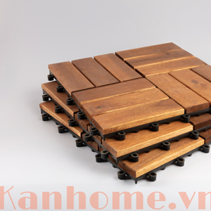 Tuile de terrasse en bois d'acacia de haute qualité à 6 lattes, design moderne 300x300x19 mm, finition lisse, décoration extérieure, prix bas, MOQ faible, prêt à l'exportation - Product Image 2